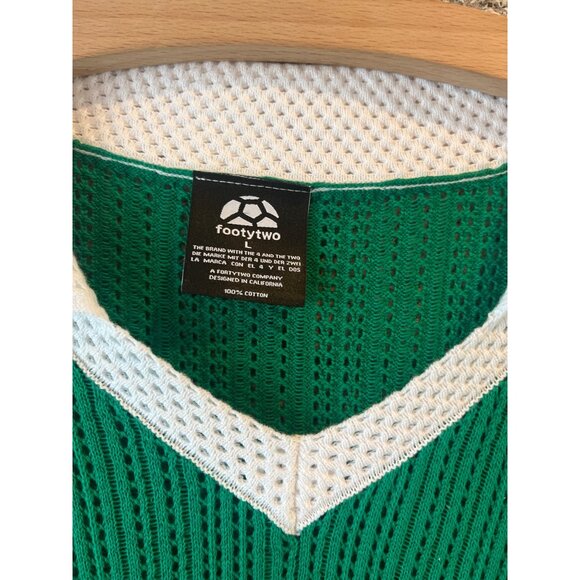 Vintage Footytwo Green Soccer Jersey W/ Red Stripes & Number 14 - Picture 3 of 6